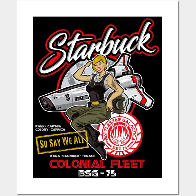 Starbuck Colonial Fleet Pilot Wall Art by Alema Art